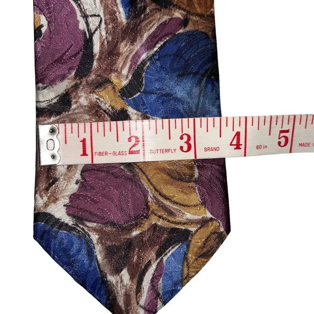 Oleg Cassini Men’s Neck Tie Plum Gold Formal Prom Office Church